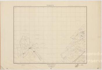 1 vue Talcy : délégation générale à l'équipement national, groupement d'urbanisme du Val de Loire, [plan de la ville et de ses alentours, 1944], plan imprimé.