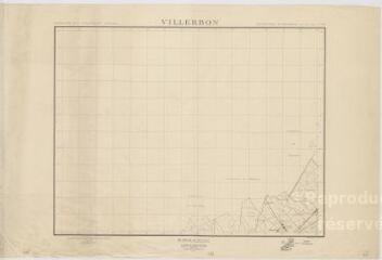 1 vue Villerbon : délégation générale à l'équipement national, groupement d'urbanisme du Val de Loire, [plan des alentours de la ville, 1944], plan imprimé.