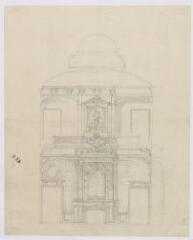 1 vue [Blois : chantier de restauration du château : aile Gaston d'Orléans : élévation d'une cheminée, ca 1846]. Provenance : fonds de l'architecte Jules de La Morandière (F 423)