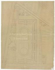 1 vue [Blois : projet d'un dépôt d'étalons (haras) : plan général, ca 1878-1880]. Provenance : fonds de l'architecte Jules de La Morandière (F 424-427)