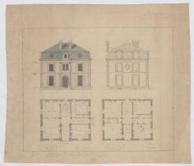 1 vue [Blois : dépôt d'étalons de Blois (haras): pavillon du directeur], 1879. Provenance : fonds de l'architecte Jules de La Morandière (F 424-427)