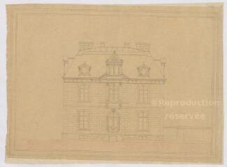 1 vue [Blois : dépôt d'étalons de Blois (haras): élévation d'un bâtiment non identifié, ca 1878]. Provenance : fonds de l'architecte Jules de La Morandière (F 424-427)