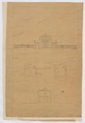 1 vue [Blois : dépôt d'étalons de Blois (haras): pavillon d'entrée, ca 1878]. Provenance : fonds de l'architecte Jules de La Morandière (F 424-427)