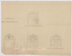 1 vue [Blois : dépôt d'étalons de Blois (haras): bâtiments non identifiés, ca 1878]. Provenance : fonds de l'architecte Jules de La Morandière (F 424-427)