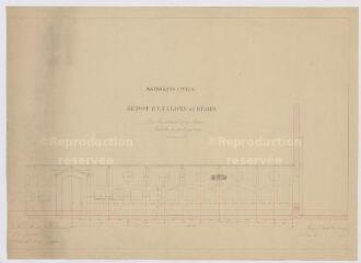 1 vue [Blois] : dépôt d'étalons de Blois (haras): [écurie], 1879. Provenance : fonds de l'architecte Jules de La Morandière (F 424-427)