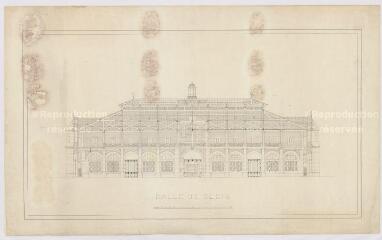 1 vue [Blois] : Halle de Blois : [élévation intérieure]. Provenance : fonds de l'architecte Jules de La Morandière (F 429).