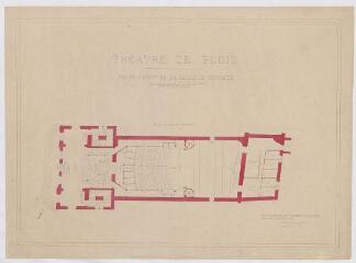 1 vue [Blois] : théâtre de Blois : restauration de la salle de spectacle, février 1867. Provenance : fonds de l'architecte Jules de La Morandière (F 430-431)