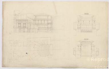1 vue [Blois : projet d'aménagement et de restauration du théâtre, 1867-1869]. Provenance : fonds de l'architecte Jules de La Morandière (F 430-431)