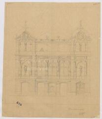 1 vue [Blois : projet d'aménagement et de restauration du théâtre : façade principale, 1867-1869]. Provenance : fonds de l'architecte Jules de La Morandière (F 430-431)