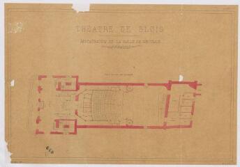1 vue [Blois] : théâtre de Blois : restauration de la salle de spectacle, [1867-1869]. Provenance : fonds de l'architecte Jules de La Morandière (F 430-431)