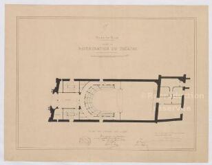 1 vue [Blois] : ville de Blois : projet de restauration du théâtre : plan de l'étage des loges, octobre 1868. Provenance : fonds de l'architecte Jules de La Morandière (F 430-431)