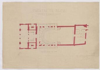1 vue [Blois] : théâtre de Blois : restauration de la salle de spectacle, plan de l'étage des loges, février 1865. Provenance : fonds de l'architecte Jules de La Morandière (F 430-431)