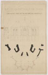 1 vue [Blois] : église cathédrale de Blois : construction d'une chapelle absidale, [XIXe]. Provenance : fonds de l'architecte Jules de La Morandière (F 432)