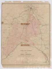 1 vue  - [Beauce] : canal de la Beauce : carte générale du tracé du canal et du périmètre d\'alimentation, [XXe], carte imprimée. (ouvre la visionneuse)
