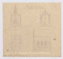 1 vue  - [Saint-Viâtre : château de Favelle] : projet de construction d\'une chapelle pour M. de la Selle, [par Henry Dauvergne, ca 1892]. (ouvre la visionneuse)
