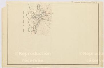 1 vue Mondoubleau, Cormenon : [plan topographique dressé par le Ministère de la Reconstruction et du Logement, 1955], plan imprimé.
