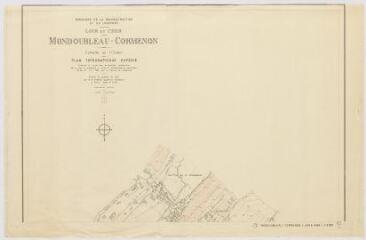 1 vue Mondoubleau, Cormenon : plan topographique dressé par le Ministère de la Reconstruction et du Logement, 1955, plan imprimé.