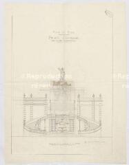 1 vue [Blois] : ville de Blois : projet d'escalier sur la rue du Prince-Impérial [Denis Papin], plume. Provenance : fonds de l'architecte Jules de La Morandière (F 418).