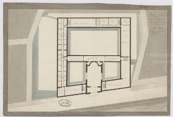 1 vue Blois : avant-projet de l'hospice : second étage pratiqué dans les combles et éclairer par des châssis à tabatière, par Mandart, 1785, plume et aquarelle. Provenance : fonds de l'architecte Jules de La Morandière (F 414).