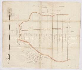 1 vue [Meslay, Saint-Ouen] : plan de la pièce de bois appartenant aux messieurs de l'Oratoire de Vendôme, [1733], plume. Provenance : 41 H 58.