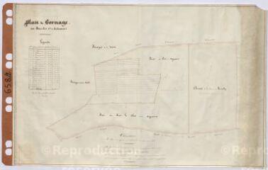 1 vue  - [Selommes] : ferme du Bouchet : plan de bornage. Par Bouchet, [?], janvier 1849, plume. (ouvre la visionneuse)