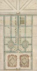 1 vue [Talcy : plan du jardin, potager et bois du château, début XVIIe], plume et aquarelle.