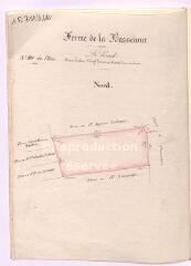1 vue [Talcy : plans de la] ferme de la Basse-Cour : le Rond, [feuille] n° 10 du plan, [15 décembre 1833], plume et aquarelle.