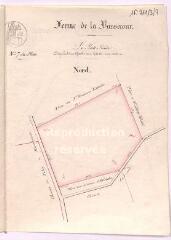 1 vue [Talcy : plans de la] ferme de la Basse-Cour : la Porte Ronde, [feuille] n° 7 du plan, [15 décembre 1833], plume et aquarelle.