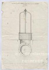 1 vue [Talcy] : modèle du puits à rétablir à neuf dans la cour du château de Talcy, [XVIIIe], plume.