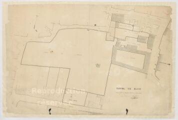 1 vue  - [Blois] : hôpital [général] de Blois [quartier Vienne] : plan de la partie se trouvant à l\'ouest de la rue du Poirier, par Loison, 19 août 1854, plume. (ouvre la visionneuse)
