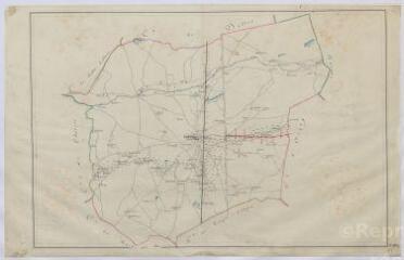 1 vue Theillay : carte de la commune (territoire de la Sologne), s.d. Sans échelle.