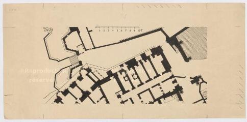 1 vue  - Blois : plan du début de l\'aile François Ier du château au niveau des caves de la salle des Etats Généraux, s.d. Provenance : Fonds Frédéric Lesueur. (ouvre la visionneuse)