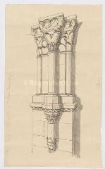 1 vue Faverolles-sur-Cher : croquis du pilier engagé de la chapelle de Belveau, s.d. Provenance : Fonds Frédéric Lesueur.