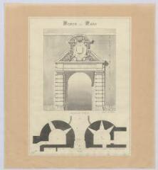 1 vue Selles-sur-Cher : plan et élévation de la porte du parc du château, 1913. Provenance : Fonds Pierre Chauvallon.