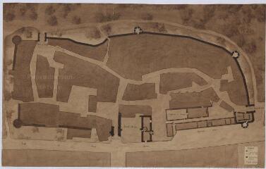 1 vue Mennetou-sur-Cher : plan général des remparts (figurant aussi les constructions démolies de 1840), 1904. Provenance : Fonds Pierre Chauvallon.