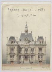 1 vue Romorantin-Lanthenay : croquis de la façade principale du projet d'Hôtel de Ville de la commune, 1902. Provenance : Fonds Pierre Chauvallon.