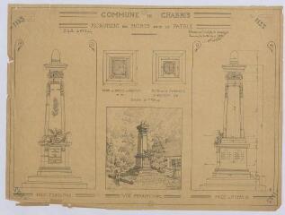 1 vue  - Chabris : plan du monument aux Morts pour la Patrie, dressé par Chauvallon le 26 août 1920. Provenance : Fonds Pierre Chauvallon. (ouvre la visionneuse)