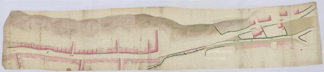 1 vue Vendôme : plan du faubourg de Saint Lubin, [XVIIIème siècle]