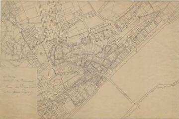1 vue Blois : plan cadastral avant le percement de la rue du Prince Impérial (rue Denis Papin), s.d.