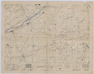 1 vue Muides-sur-Loire : carte américaine de la commune pour les ministères de la guerre et de la marine, juin 1944. Echelle au 1/25 000e