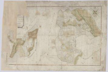 1 vue Chambon-sur-Cisse, Coulanges : plan du fief de la Chesnais, la Richerie, Saint-Thomes, 1772. Echelle au 1/640e