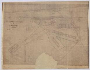 1 vue Salbris : reproduction du plan de la station magasin, s.d. Echelle au 1/2 500e