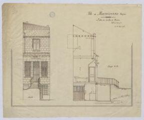 1 vue Montrichard : plans des salles de douches et de bains de l'hospice de la commune, 1906