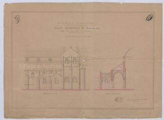 1 vue Selles-sur-Cher : plan du projet de construction de la sacristie de l'église paroissiale, 1868. Provenance : Fonds de l'architecte Jules de La Morandière (F 811).