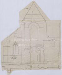 1 vue Selles-sur-Cher : croquis de la restauration du clocher de l'église de la commune, [ca 1868]. Provenance : Fonds de l'architecte Jules de La Morandière (F 811).