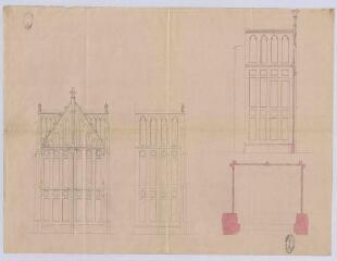 1 vue Selles-sur-Cher : plan de restauration du tambour de l'église de la commune, [ca 1868]. Provenance : Fonds de l'architecte Jules de La Morandière (F 811).