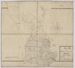 1 vue Chambon-sur-Cisse : plan B des fiefs de Rostaing avec la paroisse de Chambon, 1756. Echelle de 30 175 cm (60 perches)