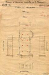 1 vue Lamotte-Beuvron : plan de la colonie pénitentiaire de Saint-Maurice (atelier de cordonnerie), 20 novembre 1936. Echelle au 1/100e