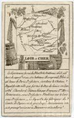 1 vue  - Loir-et-Cher : carte du département ornée d\'un cartouche gravé représentant les produits du département (ouvre la visionneuse)