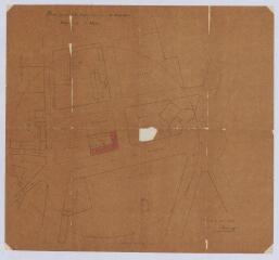 1 vue Blois : plan du quartier de l'usine poulain établi dans le cadre de l'autorisation d'établissement d'une fabrique d'huiles végétales, 11 mai 1884. Echelle de 2mm / m